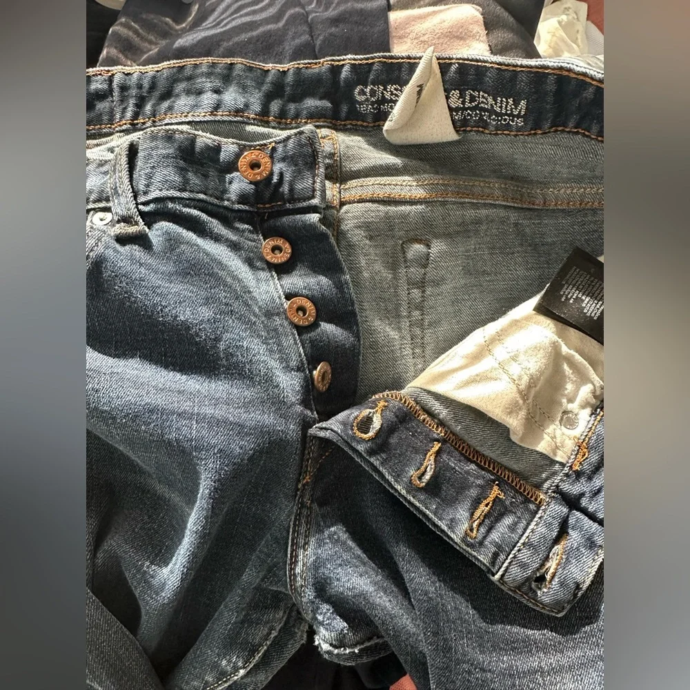 Conscious denim slim fit men’s jeans button fly